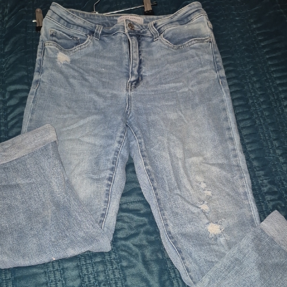 Stylish Flying Monkey Light Blue Women's Jeans